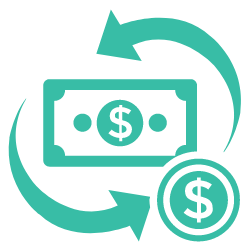 icon of money going out and coming in